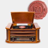 Vitrola Toca-Discos, K7, CD, USB, FM e Bluetooth ObavINTAGE Bivolt Toca e Grava