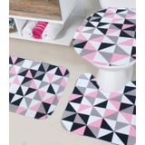 Jogo De Banheiro Estampado Tapetes Junior Rosa Un