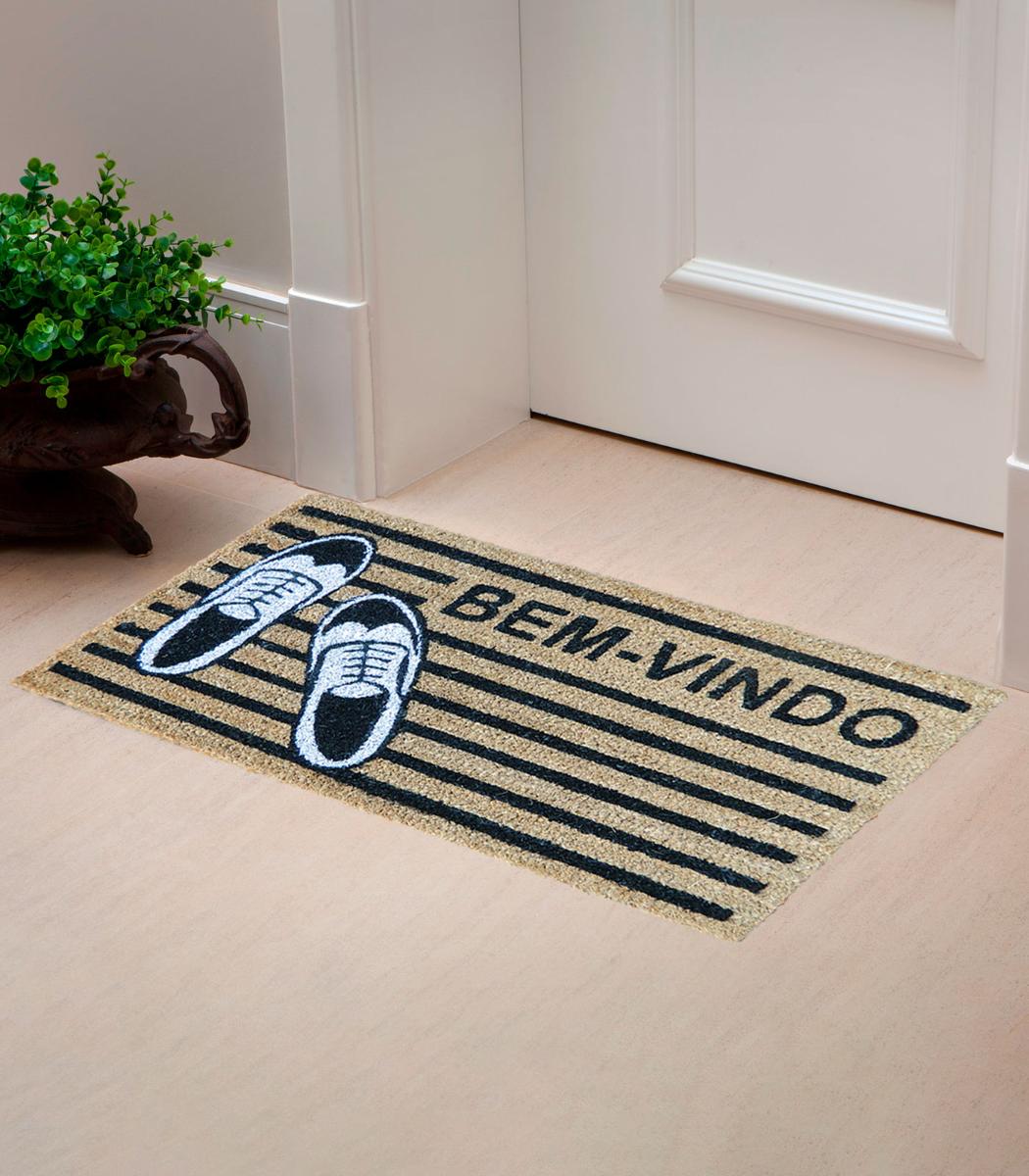 Capacho Bem-Vindo Sneakers de Fibra de Coco Cortex Unica UN