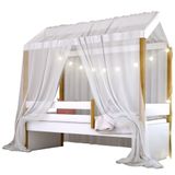 Cama Montessoriana Exclusiv Fio de Luz e Voal Branco