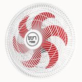 Ventilador Parede Lorena Branco Oscilante 127V Pás Vermelho