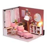 Flever Dollhouse Miniatura Diy House Kit Sala Criativa Com Móveis E Capa Para Presente Romântico Dos Namorados (love You Forever)