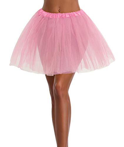 Feminino, Adolescente, Adulto Clássico Elástico 3, 4, 5 Camadas De Tutu (one Size, 3layer-lightpink)