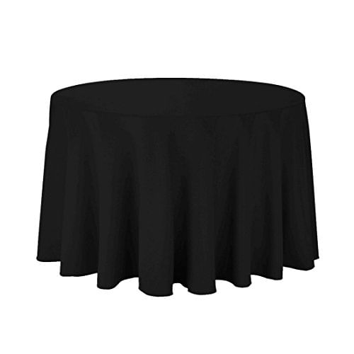 Pano De Mesa Gee Di Moda - Toalhas Redondas De 108 Polegadas Para Cobertura De Mesa Circular Em Poliéster Lavável Preto - Ótimo Para Mes