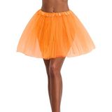 Feminino, Adolescente, Adulto Clássico Elástico 3, 4, 5 Camadas De Tutu De Tulle Tutu (um Tamanho, 3caminha-laranja)