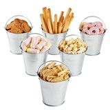 Nuolux Mini Tinplate Metal Bucket Glaciar Batatas Fritas Tin Pails - 6 Peças