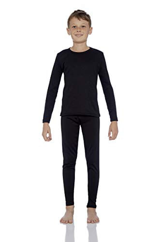 Rocky Thermal Underwear For Boys (thermal Long Johns Set) Shirt &amp; Pants, Base Layer W/leggings/bottoms Ski/extreme Cold (preto - Grande)