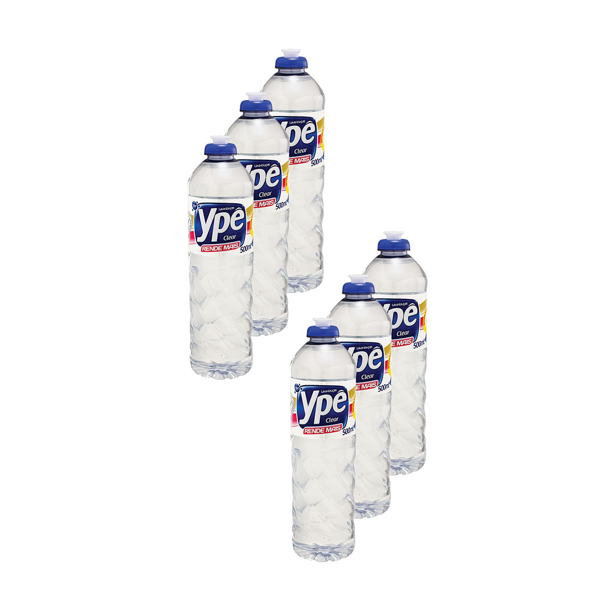 Detergente Líquido Ypê Clear 500ml - 6 Unidades