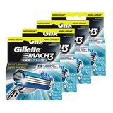 Kit de Cargas para Aparelho de Barbear Gillette Mach 3 Turbo - 16 Unidades