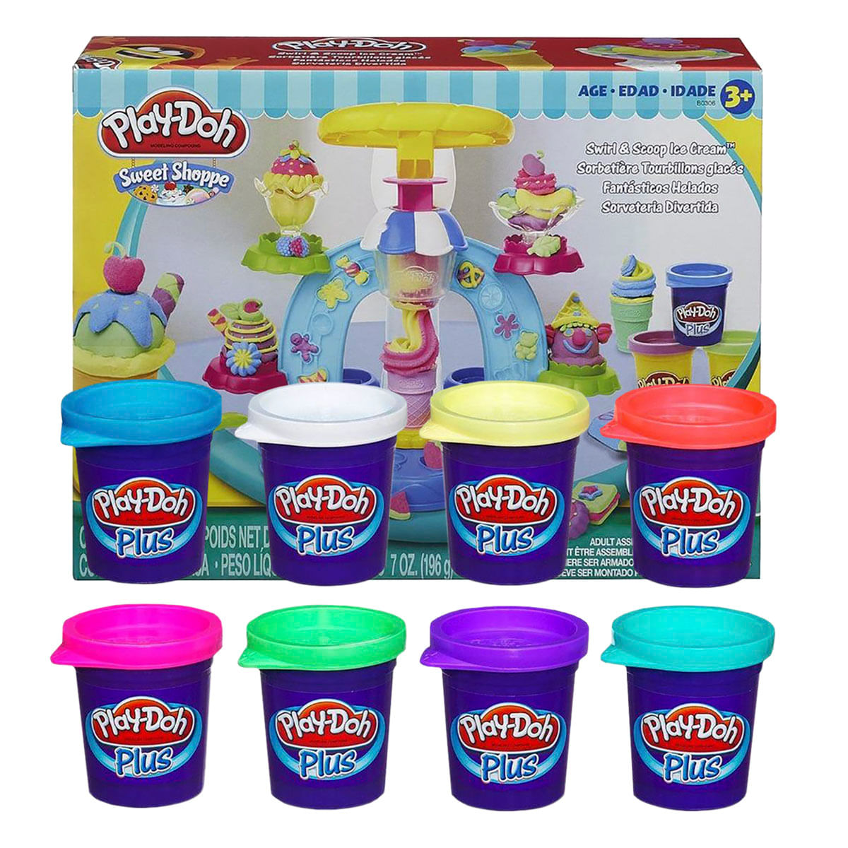 Conjunto De Massinha Play-doh Castelo De Sorvete 6 Potes Play-doh Multicor