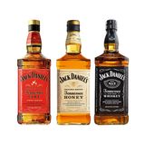 Whisky Jack Daniel's + Fire + Honey 1 Litro - 3 Unidades
