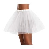 Feminino, Adolescente, Adulto Clássico Elástico 3, 4, 5 Camadas De Tutu De Tulle Tutu (um Tamanho, 3caminha-branco)