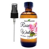 Água Rosa Orgânica Premium - Garrafa De Vidro 4oz - Importada Do Marrocos - 100% Pura (grau Alimentar) Perfeita Para Reviver, Hidratar E R