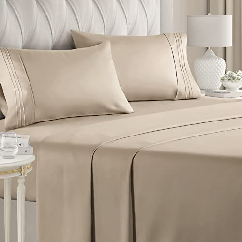 King Size Sheet Set - 4 Peça - Lençóis De Cama De Luxo Do Hotel - Extra Macio - Bolsos Profundos - Fácil Ajuste - Folhas Respiráveis E