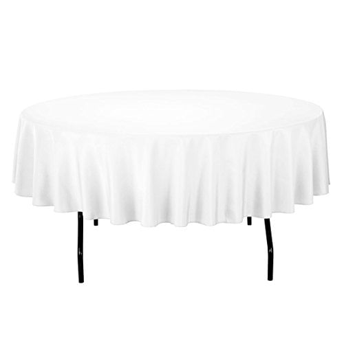 Pano De Mesa Gee Di Moda - Toalhas Redondas De 70 Polegadas Para Cobertura De Mesa Circular Em Poliéster Lavável Branco - Ótimo Para Mes