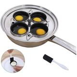 4 Xícaras Panela Caçadora De Ovos - Panela De Ovos Cozidos De Aço Inoxidável - Indução Cooktop Egg Poachers Cookware Set Com 4 Copos De Caçador De Ov