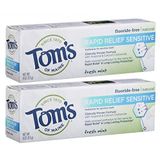 Tom&#39;s Do Maine, Natural Rapid Relief Sensitive Toothpaste, Natural Toothpaste, Sensitive Toothpaste, Fresh Mint, 4 Ounce, 2-pack