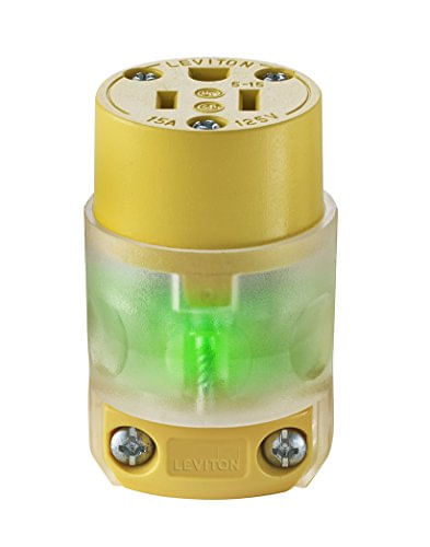 Leviton 515cv-lit Aterramento De Cabo Iluminado Substituição Final, 1 Pacote, Verde