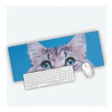 Mouse Pad Grande Gamer Gato Olho Azul