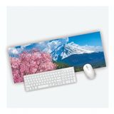 Mouse Pad Grande Gamer Montanha Fuji Flores