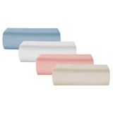 Kit 4 Lencois Solteiro Azul/Bege/Branco/Salmão 100% Algodão Teka
