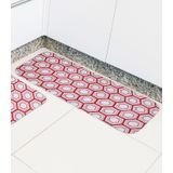 Tapete De Cozinha Estampado Tapetes Junior Vermelho Un