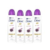 Kit 4 Desodorantes Dove Nutritive Secrets Antitranspirante Aerossol Lavanda e Flores Brancas 150ml