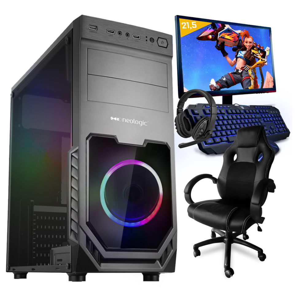 PC Gamer Completo Intel Core i5 8GB Geforce GTX 1050 Ti 4GB GDDR5 HD 1TB  Monitor 21.5 Full HD Kit Gamer EasyPC - Computador Gamer - Magazine Luiza