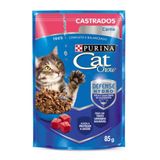 Racao Umida Nestle Purina Cat Chow Castrados Carne Ao Molho Sache 85gr