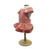 Vestido para Cachorro Jardineira Pet Casual Sarja Rosa