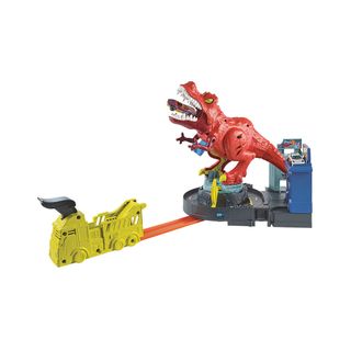 Pista Hot Wheels com Carrinho - Mordida do T-Rex - City - 92 cm