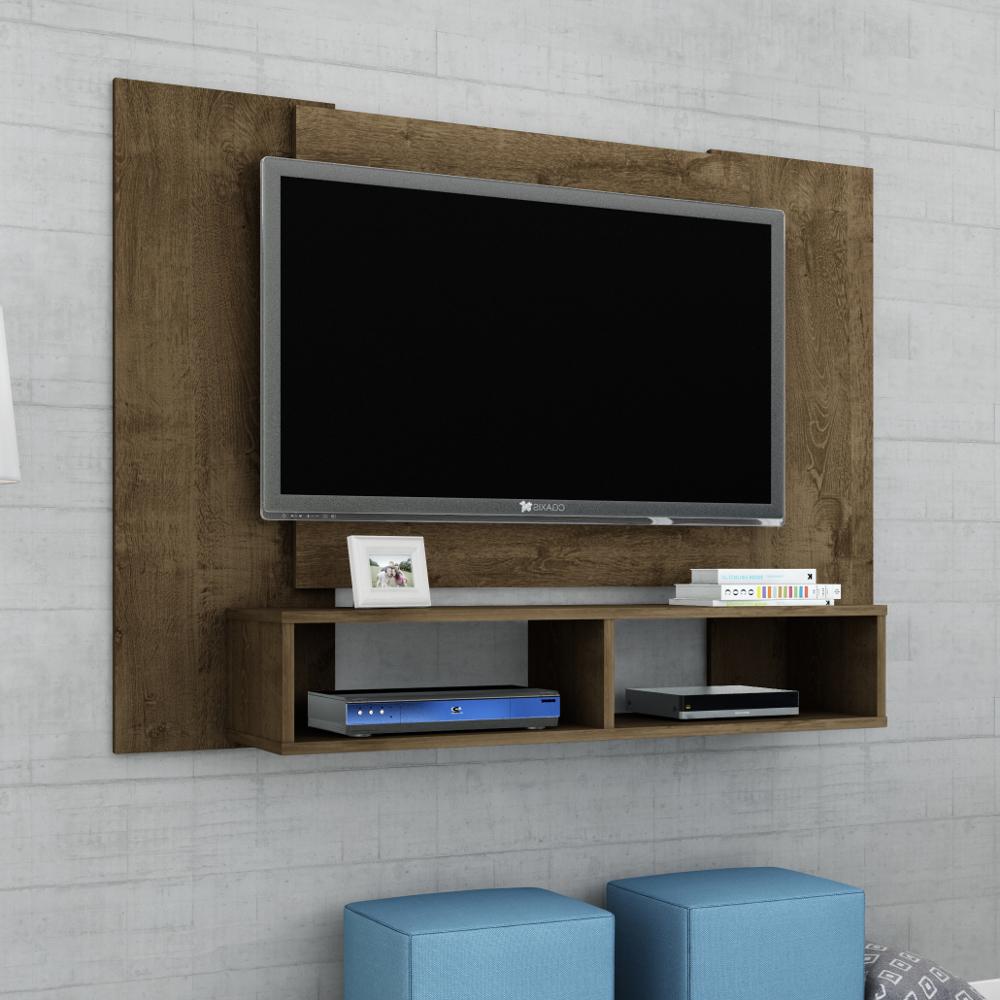 Painel Bechara Navi para TV até 48¿ 2 Nichos e 1 Prateleira Madeira Rustica Menor preço em Painel Bechara Navi para TV até 48¿ 2 Nichos e 1 Prateleira Madeira Rustica