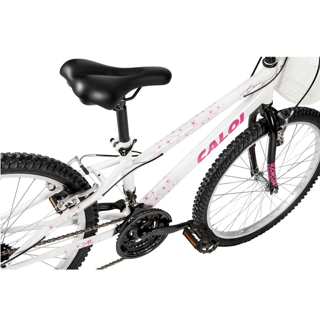 Bicicleta Caloi Aro 24 21 Marchas Ceci Lazer Branca Carrefour