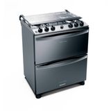 Fogão Brastemp 5 Bocas Duplo Forno Cor Inox Com Botões Removíveis E Exclusivo Aro Protetor - BFD5NCR 110V