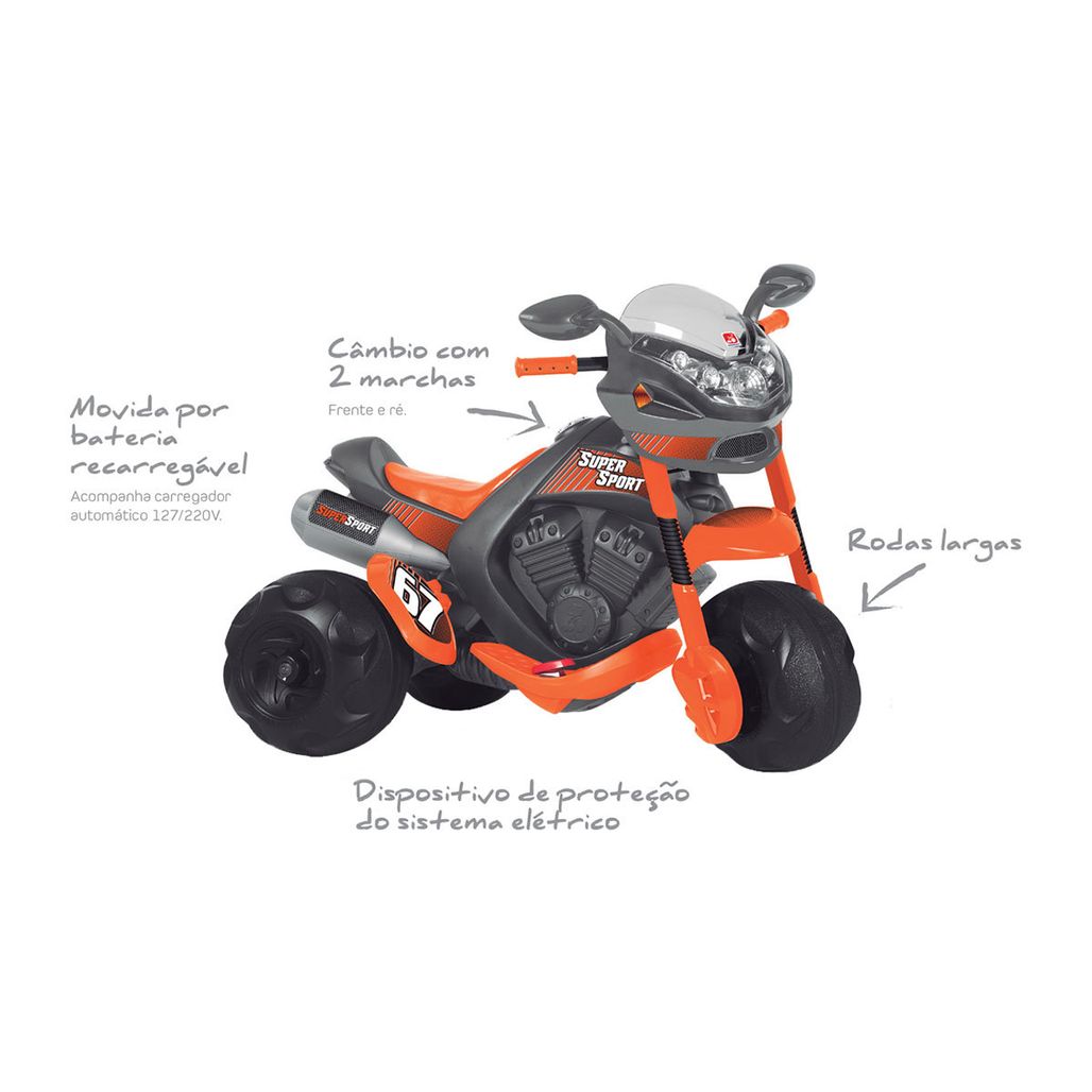 Moto Elétrica Infantil Bandeirante Ban Preta e Vermelha 6V - Carrefour -  Carrefour