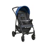 Carrinho de Bebê Passeio Burigotto 4 Rodas 4 Posições Suporta Crianças de Até 15Kg Carro Ecco Cinza/Azul