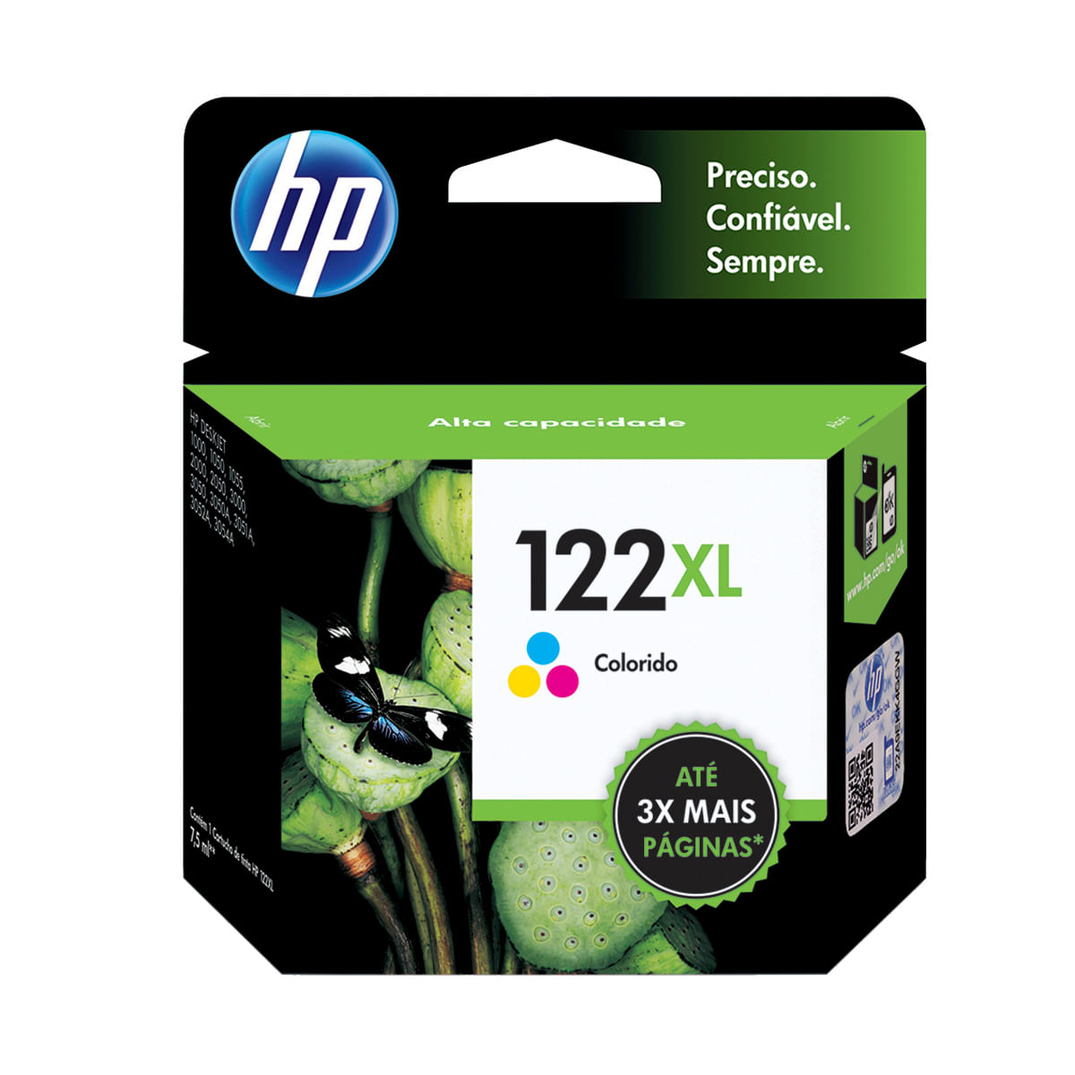 Menor preço em Cartucho HP 122XL Colorido Original (CH564HB) Para HP DeskJet 1000, 2050, 3050, 2000