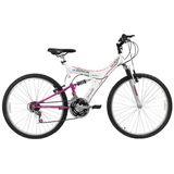 Bicicleta Track Bikes Aro 26 - 18 Marchas TB 200 XS Mountain Bike Branca e Rosa