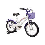 Bicicleta Infantil Aro 16 Verden Bikes Breeze Branca e Roxa
