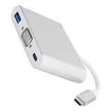 3 Em 1 Hub Tipo C Usb C Para Usb3.0 / Vga/adaptador Tipo C Conversor 1080p