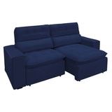 Sofa 2 Lugares Retratil Reclinavel Atenas 1,60 M Suede Azul Marinho