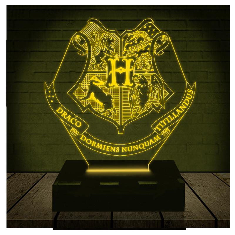 Luminária Led 3d Harry Potter Abajur 2 - Amarelo