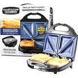 Sanduicheira De Granitostone, Torradeira &amp, Panini Grill Elétrica Com Superfície Mineral Ultra Nonstick - Faz 2 Sanduíches Em Minutos Com Praticam