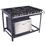 Fogão Industrial Venâncio 6 Bocas 3 Duplas A Gás Baixa Pressão Extra Com Forno E6d3f