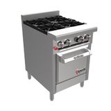 Fogão Industrial Venâncio Professional 4 Bocas Com Forno A Gás Platib Baixa G24st-24bpb