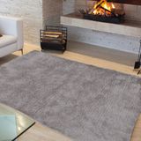 Tapete Liso para Sala e Quarto Soft Peludo Casa Dona 100x150cm Cinza