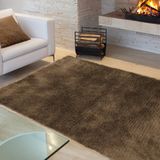 Tapete Liso para Sala e Quarto Soft Peludo Casa Dona 200x250cm Tabaco