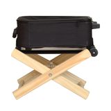 Suporte De Malas E Bagagens Em Madeira Maciça Dobrável Com Tecido Bege