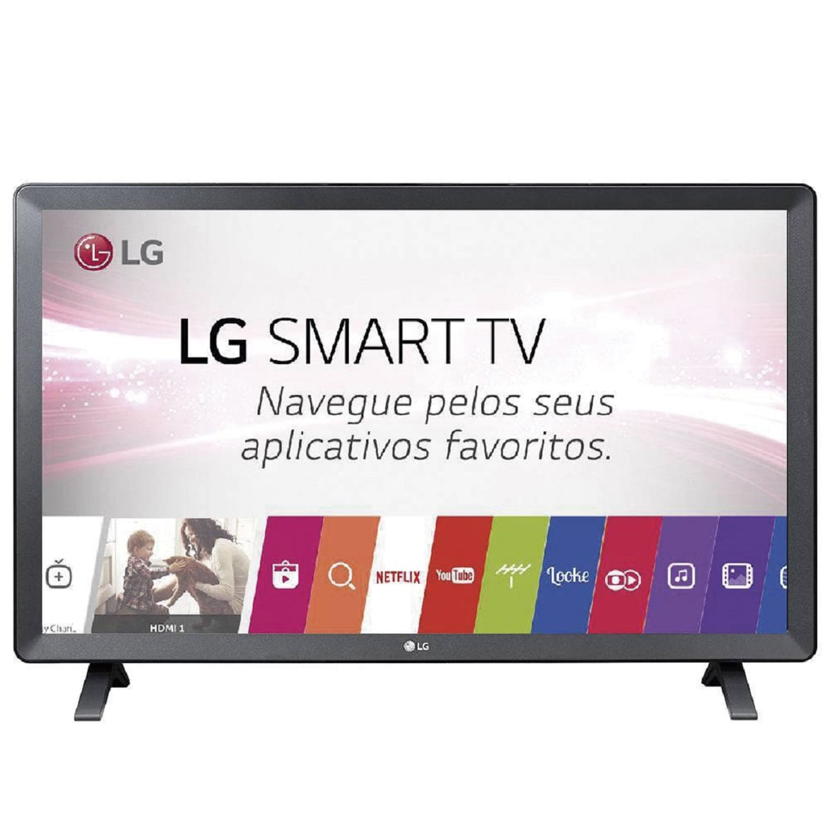 Smart TV Monitor LED 24" LG 24TL520S HD Wi-Fi integrado, HDMI Preto