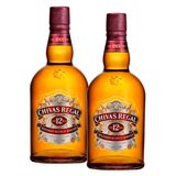 Kit Whisky Escocês Chivas Regal 12 anos 750ml com 2 unidades